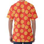 Orange Slices Pattern Print Men's Velvet T-Shirt
