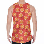 Orange Slices Pattern Print Men's Velvet Tank Top