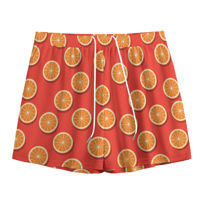 Orange Slices Pattern Print Mesh Shorts