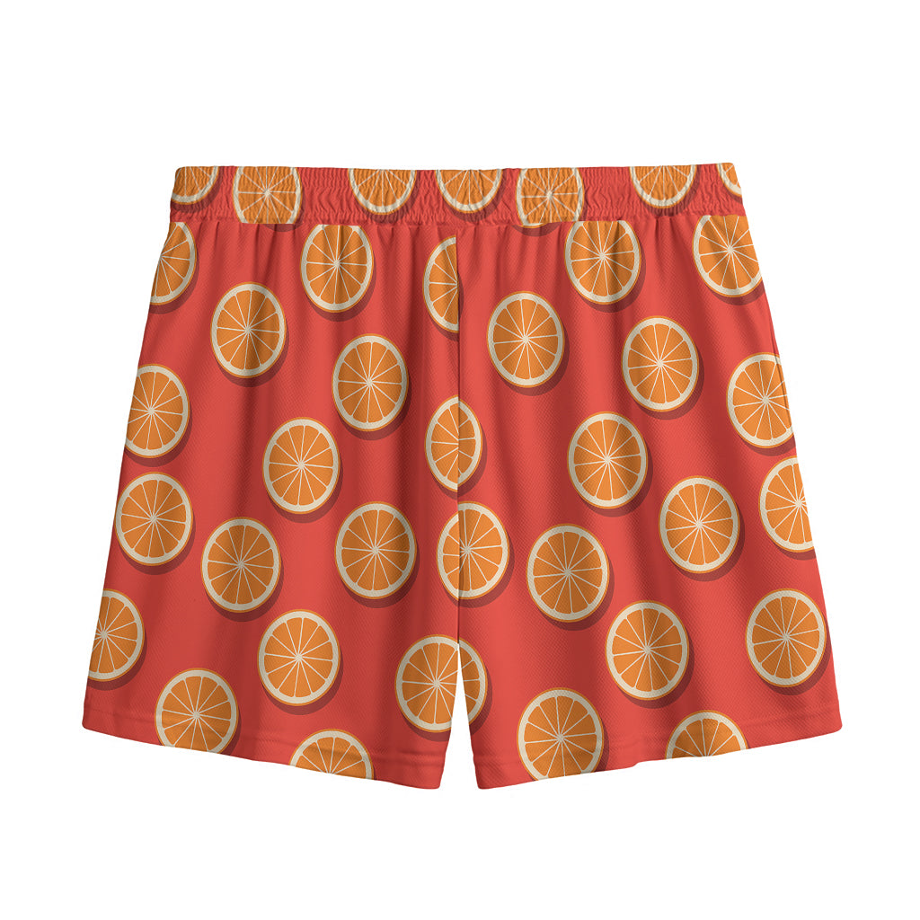 Orange Slices Pattern Print Mesh Shorts