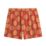 Orange Slices Pattern Print Mesh Shorts