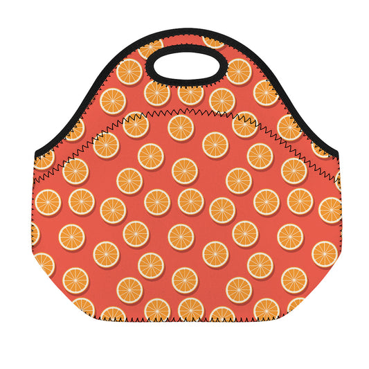Orange Slices Pattern Print Neoprene Lunch Bag