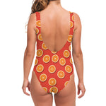 Orange Slices Pattern Print One Piece Swimsuit