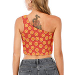 Orange Slices Pattern Print One Shoulder Crop Top