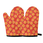 Orange Slices Pattern Print Oven Mitts