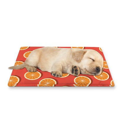 Orange Slices Pattern Print Pet Cooling Mat Cover