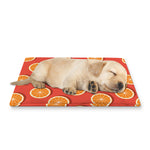 Orange Slices Pattern Print Pet Cooling Mat Cover
