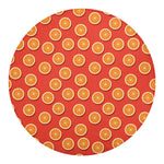 Orange Slices Pattern Print Round Blanket