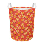 Orange Slices Pattern Print Round Laundry Basket