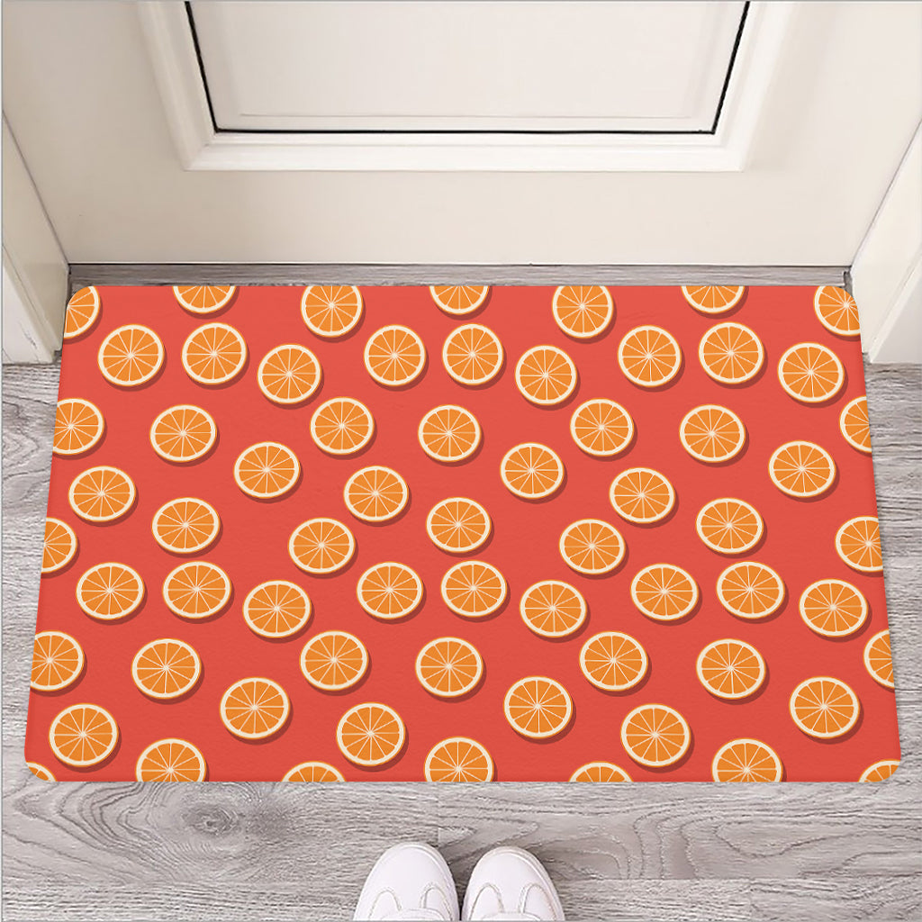 Orange Slices Pattern Print Rubber Doormat