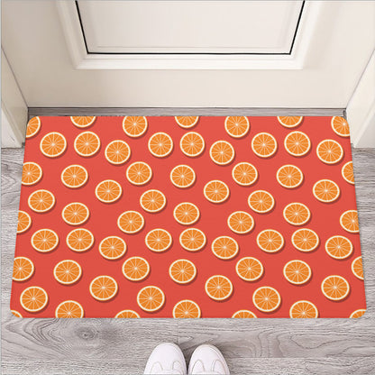 Orange Slices Pattern Print Rubber Doormat