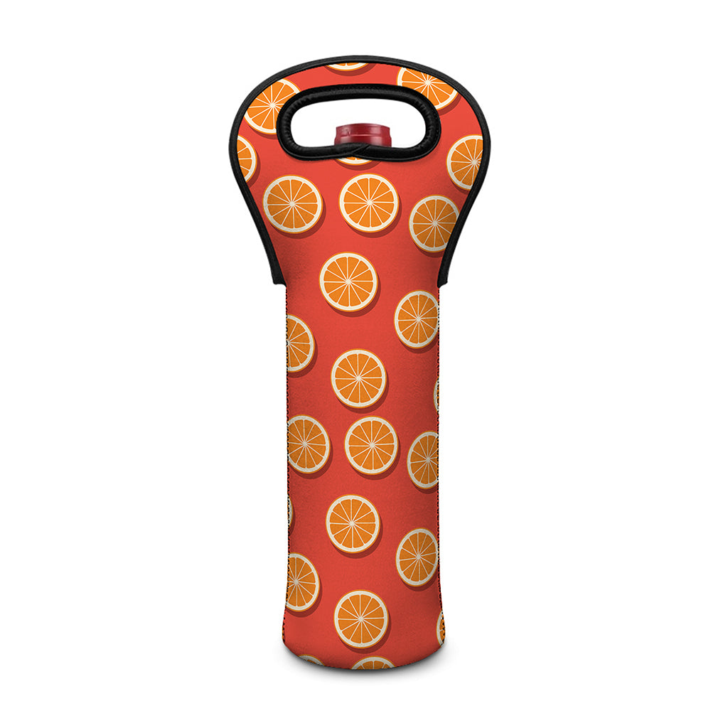 Orange Slices Pattern Print Single Neoprene Wine Tote