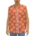 Orange Slices Pattern Print Sleeveless Baseball Jersey