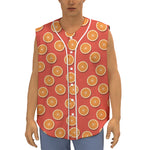 Orange Slices Pattern Print Sleeveless Baseball Jersey
