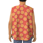 Orange Slices Pattern Print Sleeveless Baseball Jersey