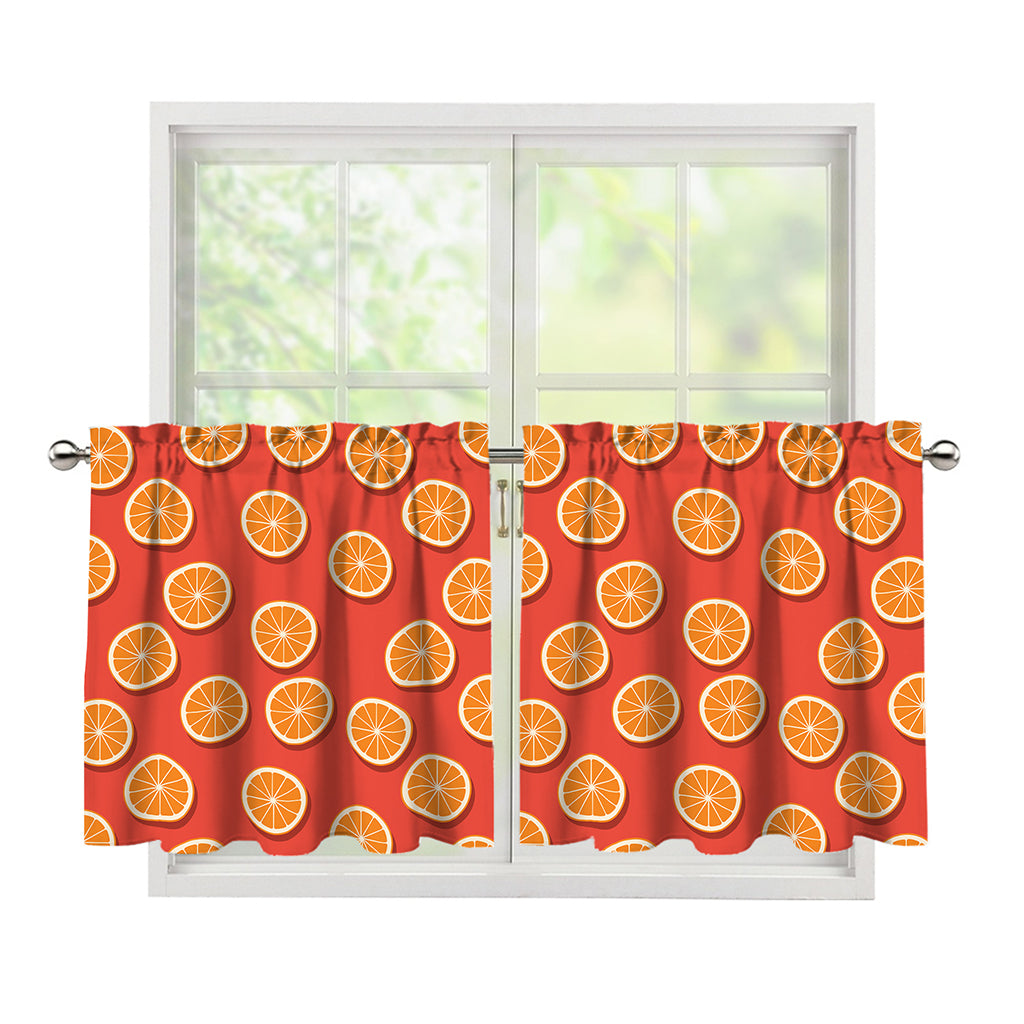 Orange Slices Pattern Print Tier Curtains