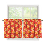 Orange Slices Pattern Print Tier Curtains