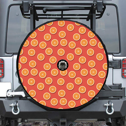 Orange Slices Pattern Print Tire Cover With Camera Hole