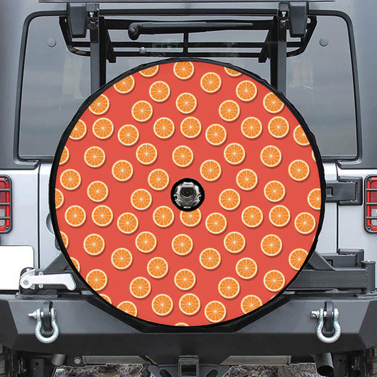 Orange Slices Pattern Print Tire Cover With Camera Hole