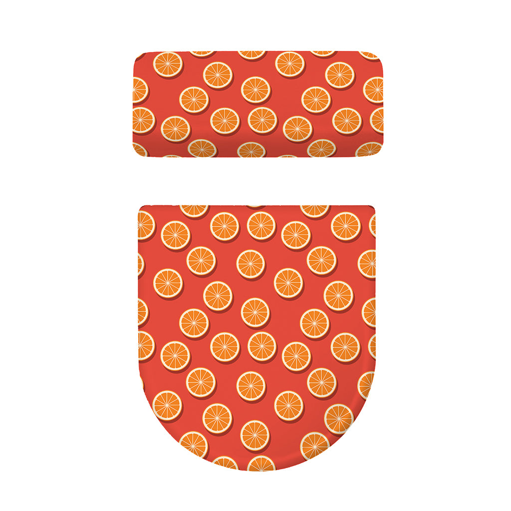 Orange Slices Pattern Print Toilet Lid And Tank Cover Set