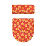 Orange Slices Pattern Print Toilet Lid And Tank Cover Set