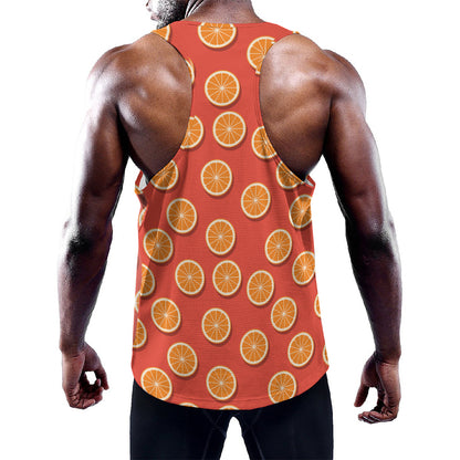 Orange Slices Pattern Print Training Tank Top