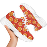 Orange Slices Pattern Print White Chunky Shoes