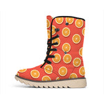 Orange Slices Pattern Print Winter Boots