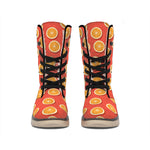 Orange Slices Pattern Print Winter Boots