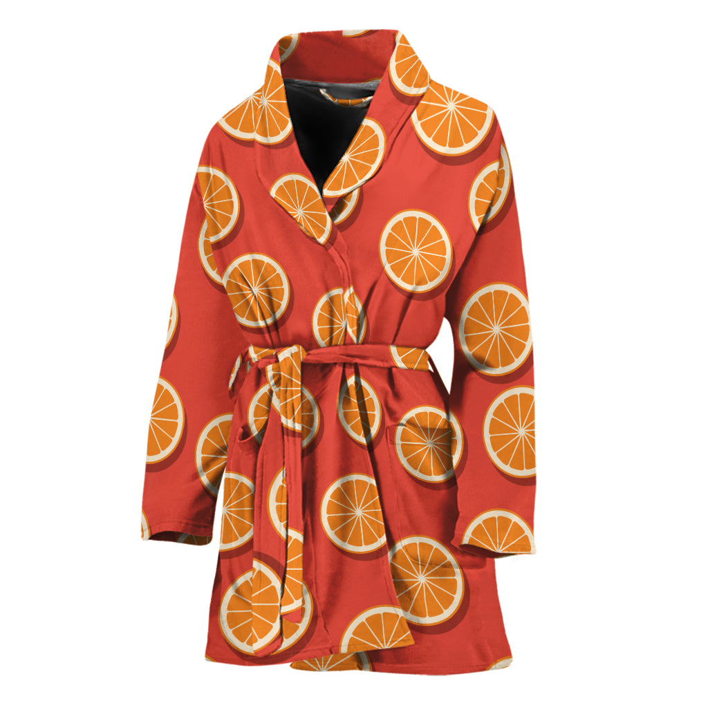 Orange Slices Pattern Print Women's Bathrobe
