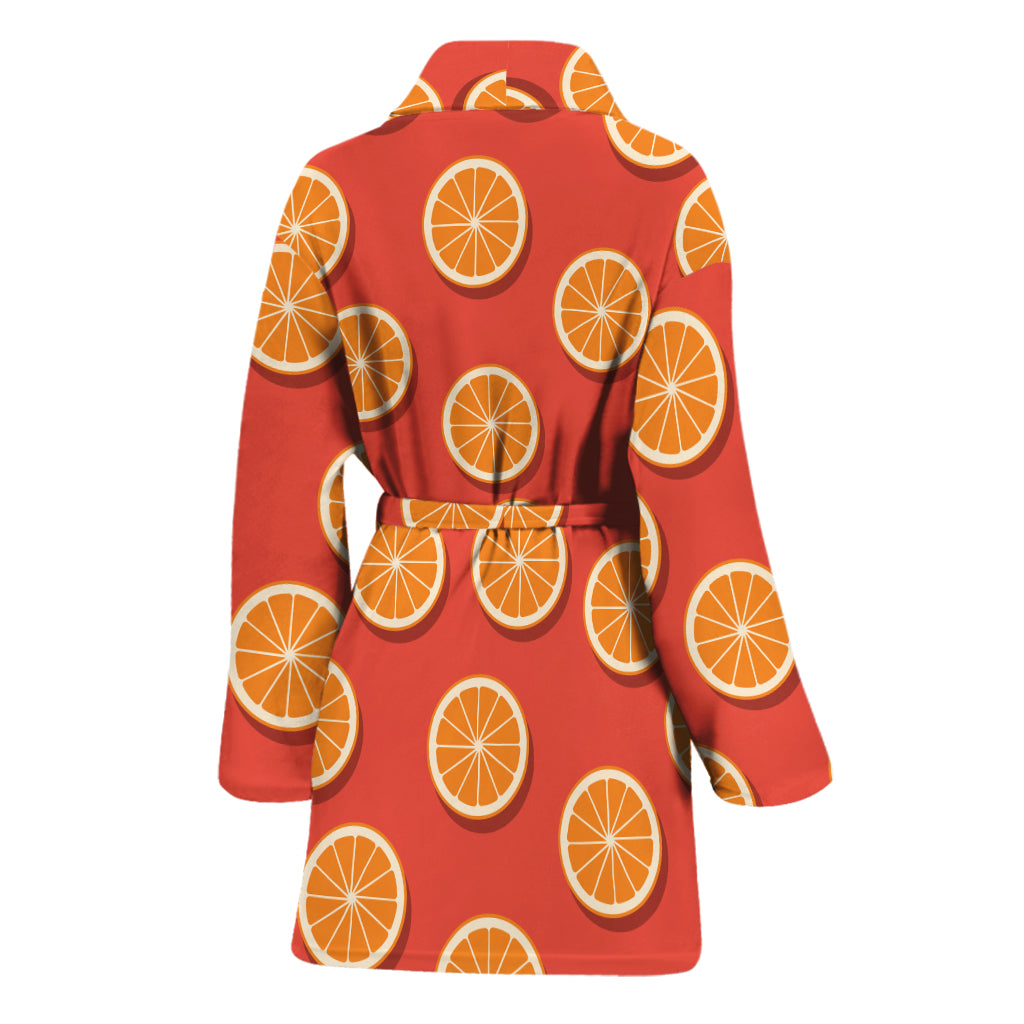 Orange Slices Pattern Print Women's Bathrobe