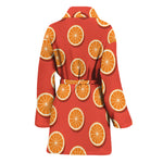 Orange Slices Pattern Print Women's Bathrobe