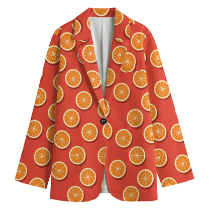 Orange Slices Pattern Print Women's Blazer