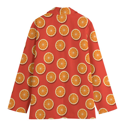 Orange Slices Pattern Print Women's Blazer