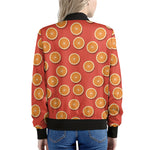 Orange Slices Pattern Print Women's Bomber Jacket