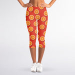 Orange Slices Pattern Print Women's Capri Leggings
