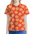 Orange Slices Pattern Print Women's Polo Shirt