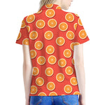 Orange Slices Pattern Print Women's Polo Shirt