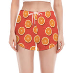 Orange Slices Pattern Print Women's Split Running Shorts