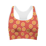 Orange Slices Pattern Print Women's Sports Bra