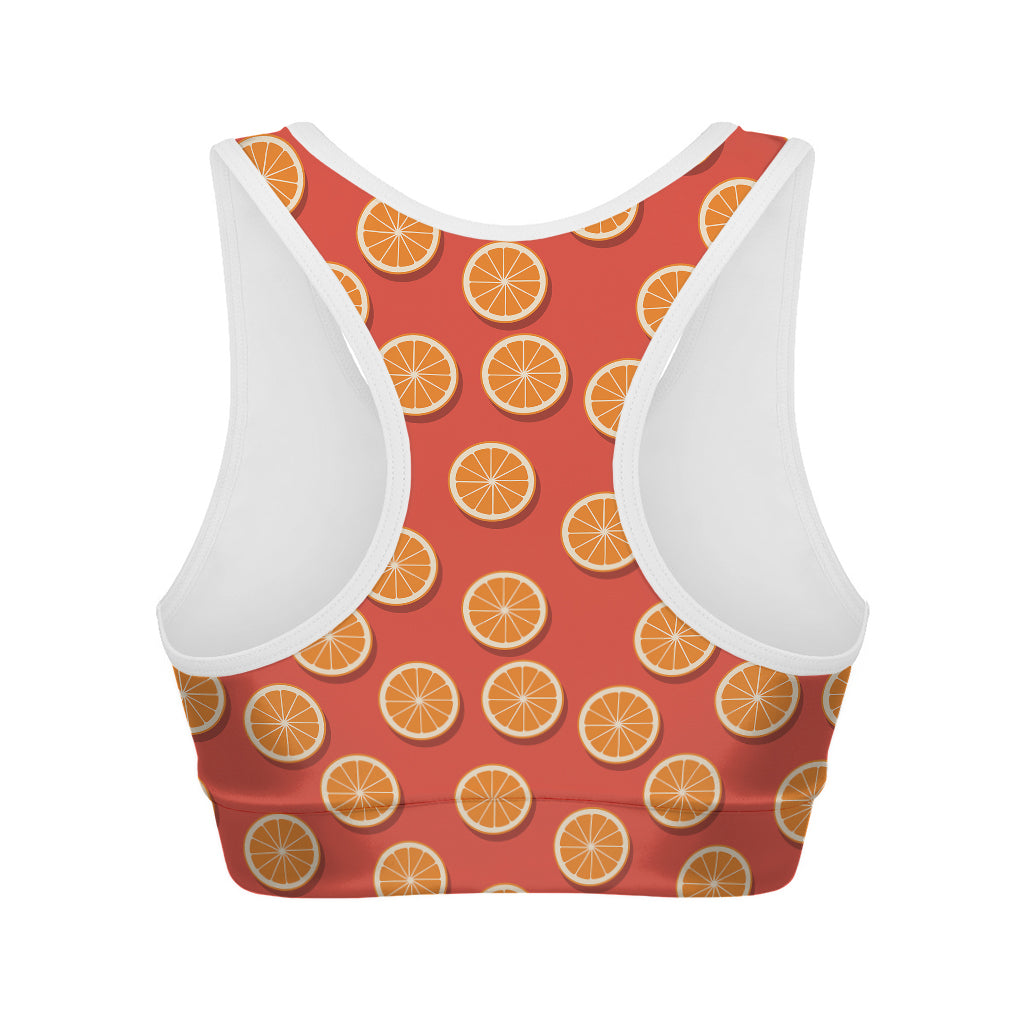 Orange Slices Pattern Print Women's Sports Bra