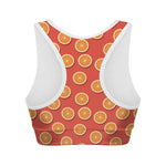 Orange Slices Pattern Print Women's Sports Bra