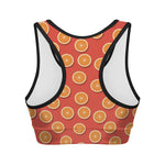 Orange Slices Pattern Print Women's Sports Bra