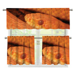 Orange Snake Print 3 Piece Kitchen Curtains