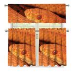 Orange Snake Print 3 Piece Kitchen Curtains