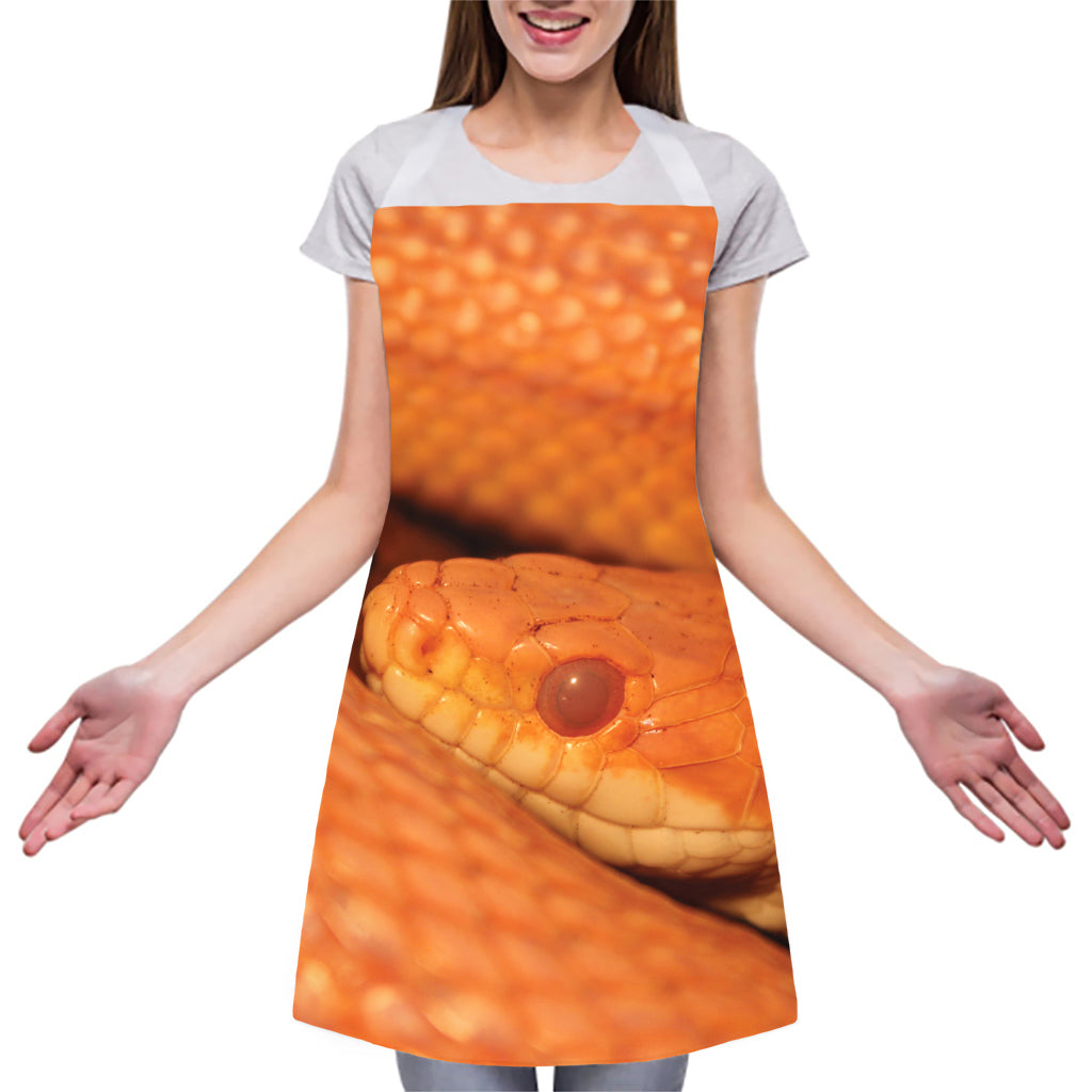 Orange Snake Print Adjustable Apron