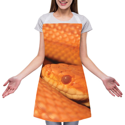 Orange Snake Print Adjustable Apron