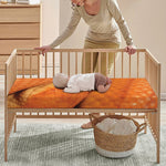 Orange Snake Print Baby Crib Sheet