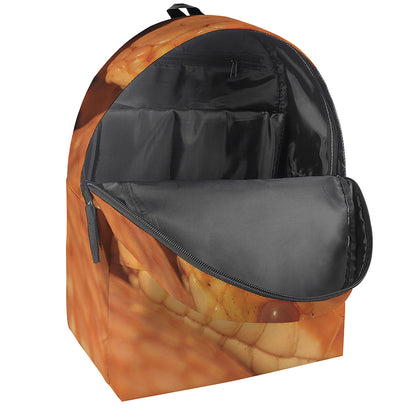 Orange Snake Print Backpack