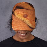 Orange Snake Print Baseball Cap